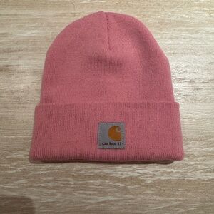 Carhartt Pink Knit Hat with Logo Patch. Youth - one size fits most.